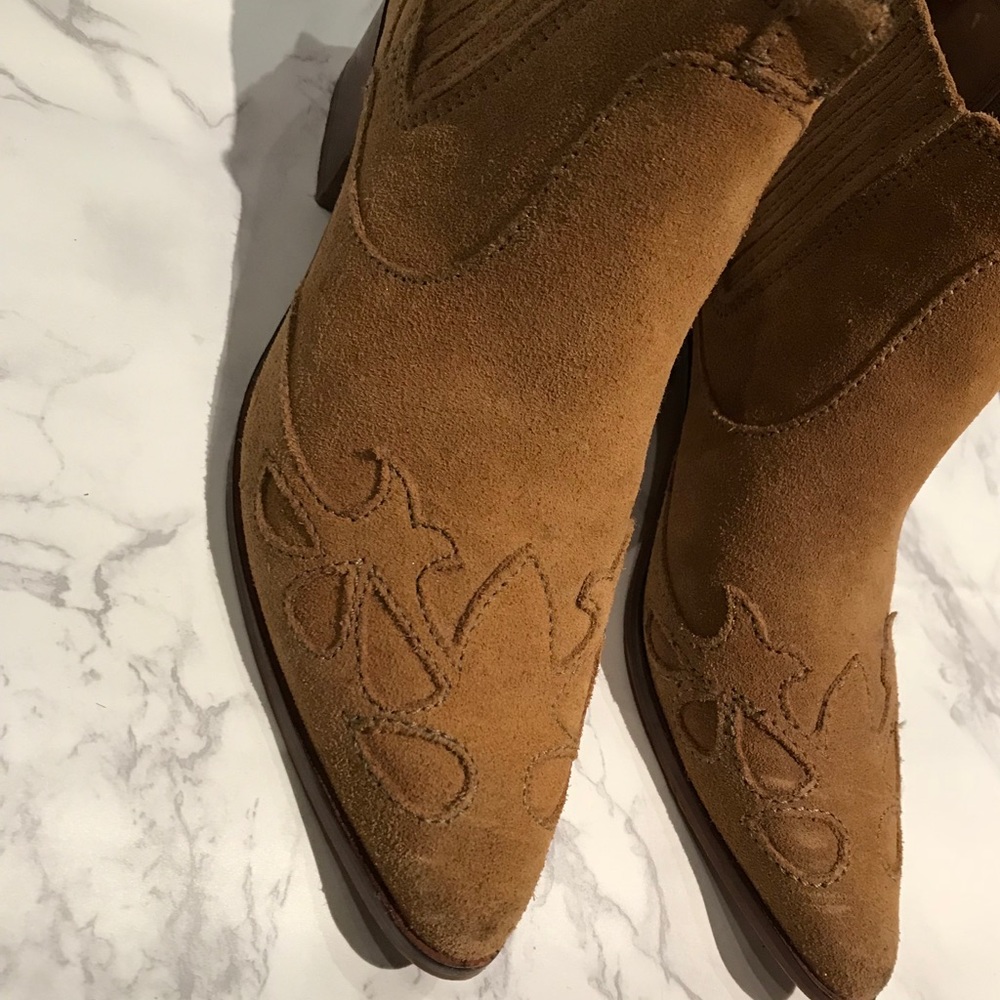 Zara Faux Suede Western Bootie